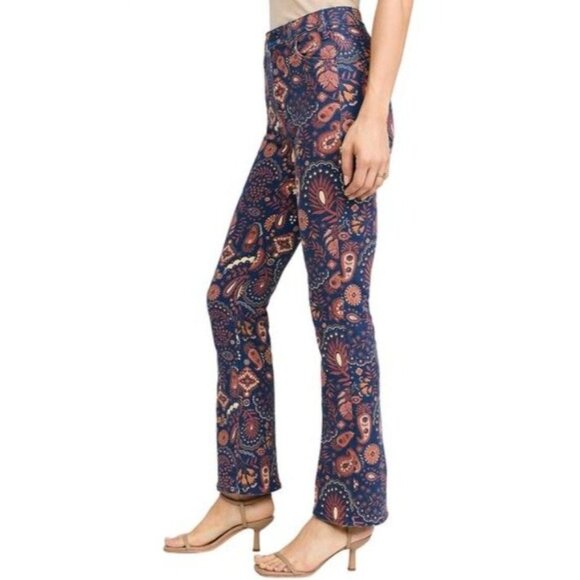 NEW MOTHER Hustler Flood Jeans in Henna Happiness Paisley Stretch Size 24 - Picture 3 of 9